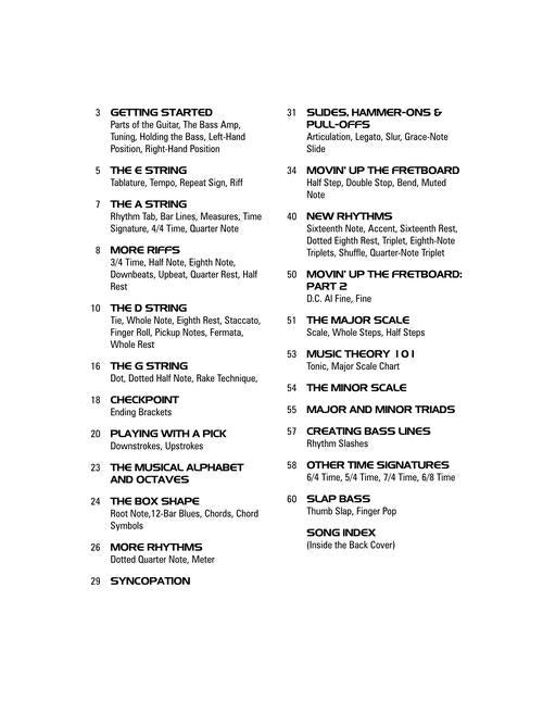 Hal Leonard Bass Tab Method