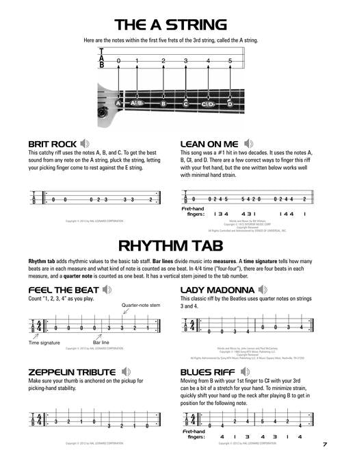 Hal Leonard Bass Tab Method