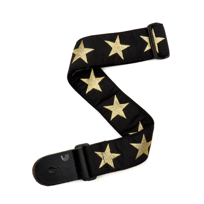 D'Addario Woven Guitar Strap, Gold Star