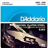 D'Addario EJ60 5-String Banjo Strings, Nickel Light, 9-20