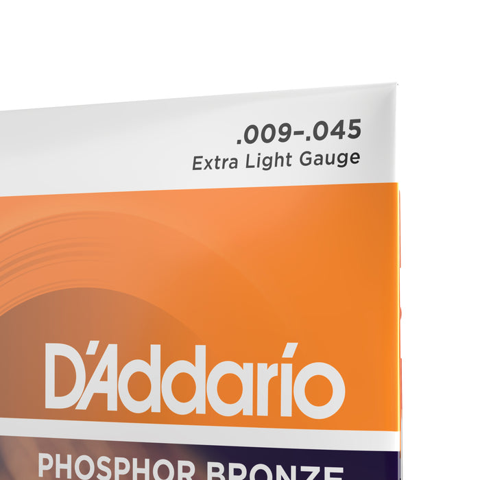 D'Addario EJ41 12-String Phosphor Bronze Acoustic Guitar Strings, Extra Light, 9-45