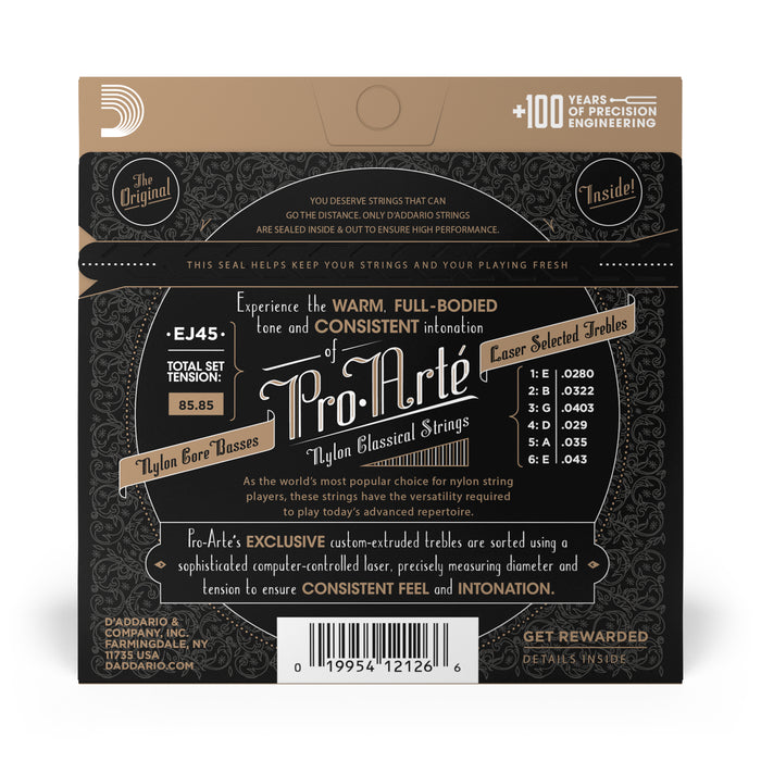 D'Addario EJ45 Pro-Arte Nylon Classical Guitar Strings, Normal Tension