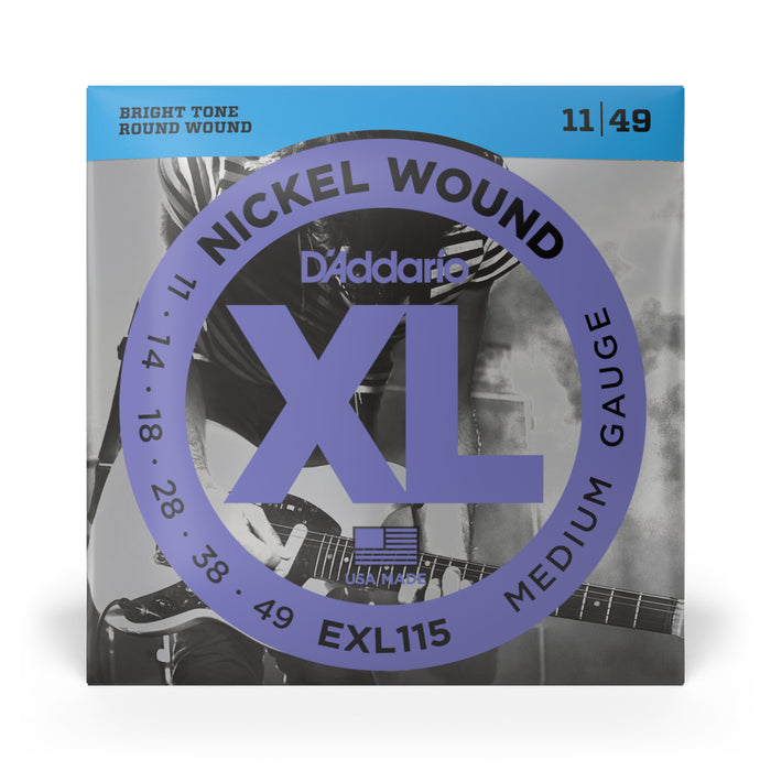 D'Addario EXL115 Nickel Wound Electric Guitar Strings, Medium/Blues-Jazz Rock, 1...