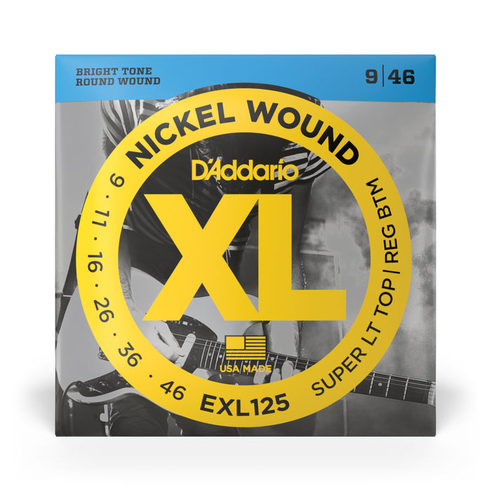 D'Addario EXL125 Nickel Wound Electric Guitar Strings, Super Light Top/ Regular ...