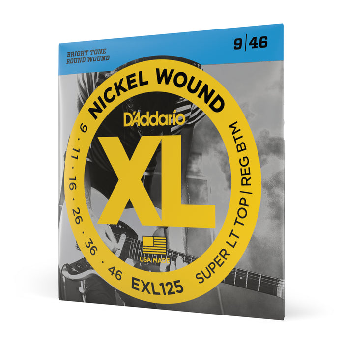 D'Addario EXL125 Nickel Wound Electric Guitar Strings, Super Light Top/ Regular ...