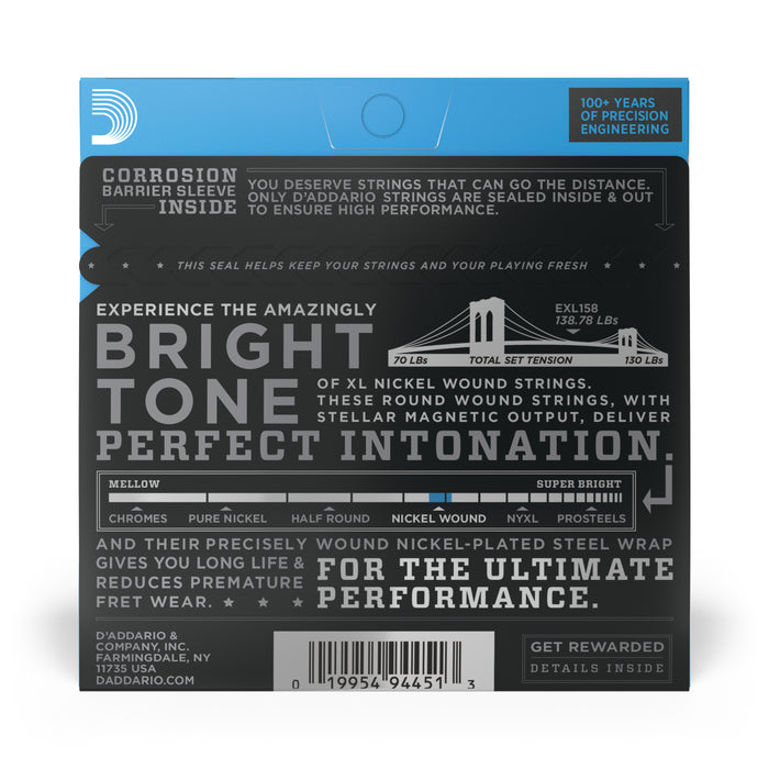 D'Addario EXL158 Nickel Wound Electric Guitar Strings, Baritone Light, 13-62