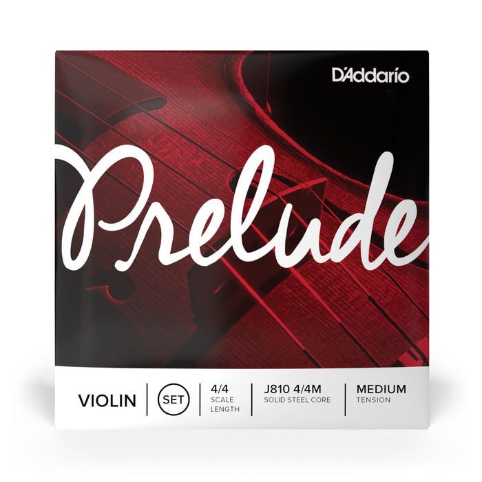 D'Addario Prelude Violin String Set, 4/4 Scale, Medium Tension