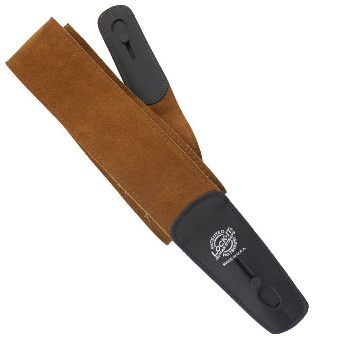 Lock-It Guitar Straps Deluxe Suede BRN