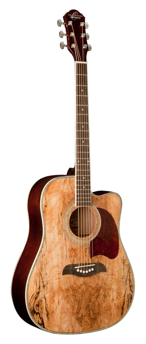 Oscar Schmidt Dreadnought Acoustic Electric Guitar Spalted Maple Top