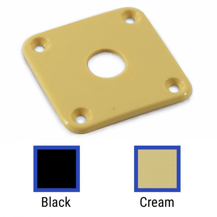 WD Cream Square Jack Plate For Gibson Les Paul