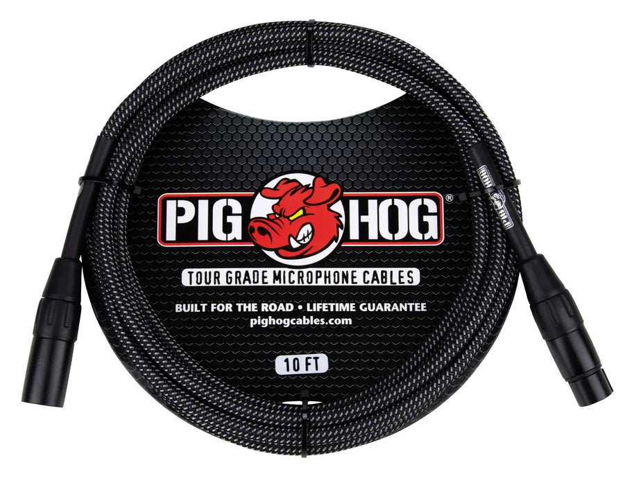 PIG HOG Hex Series Mic Cable 10ft BK/WT