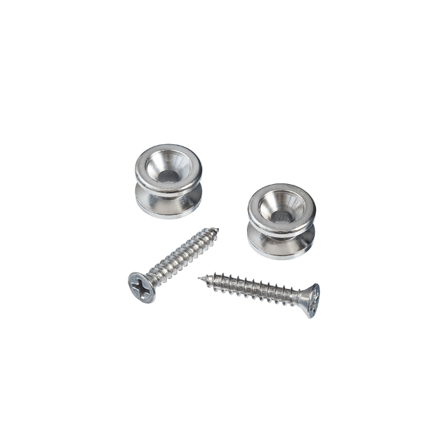 D'Addario PWEP202 Solid Brass End Pins - Chrome (Pair)