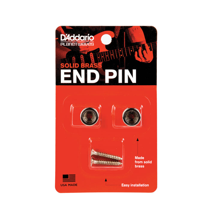 D'Addario PWEP202 Solid Brass End Pins - Chrome (Pair)