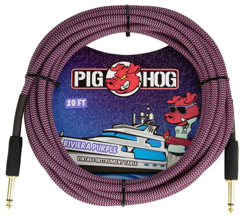 Pig Hog 20' Guitar Cable Riviera Purple