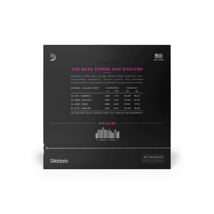 D'Addario NYXL45130 Nickel Wound Bass Guitar Strings, 5-String Regular Light, 45...