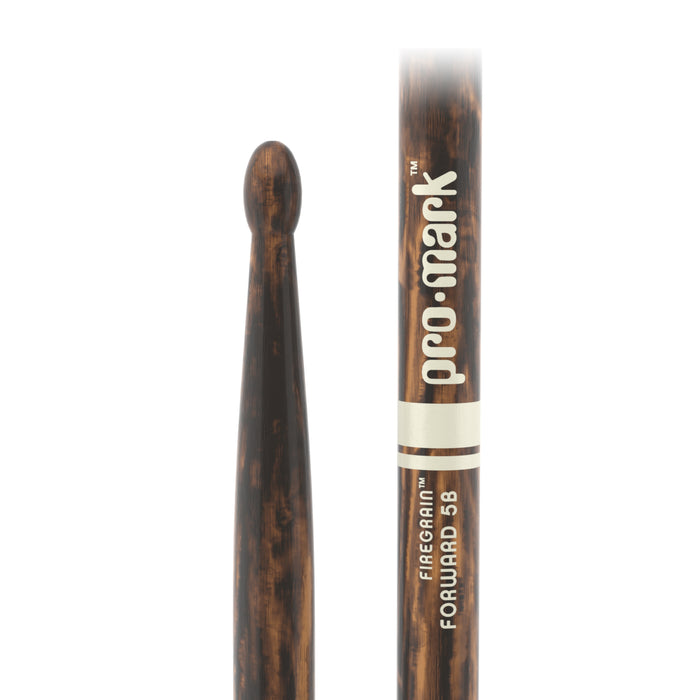 ProMark Classic 5B Fire Grain Hickory Drumstick, Oval Wood Tip