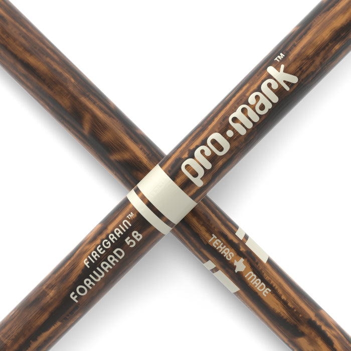 ProMark Classic 5B Fire Grain Hickory Drumstick, Oval Wood Tip